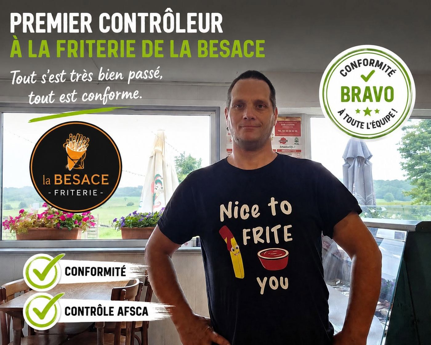 Premier contrôle AFSCA réussi - Friterie La Besace